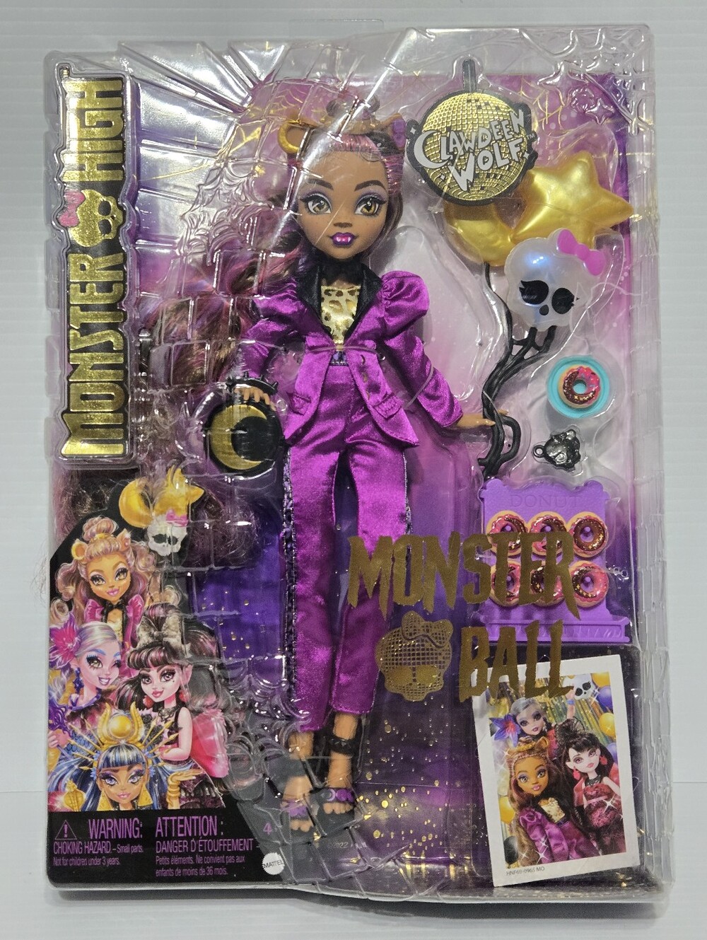 Monster High Doll Clawdeen Wolf Metallic Purple Suit Party Doll New